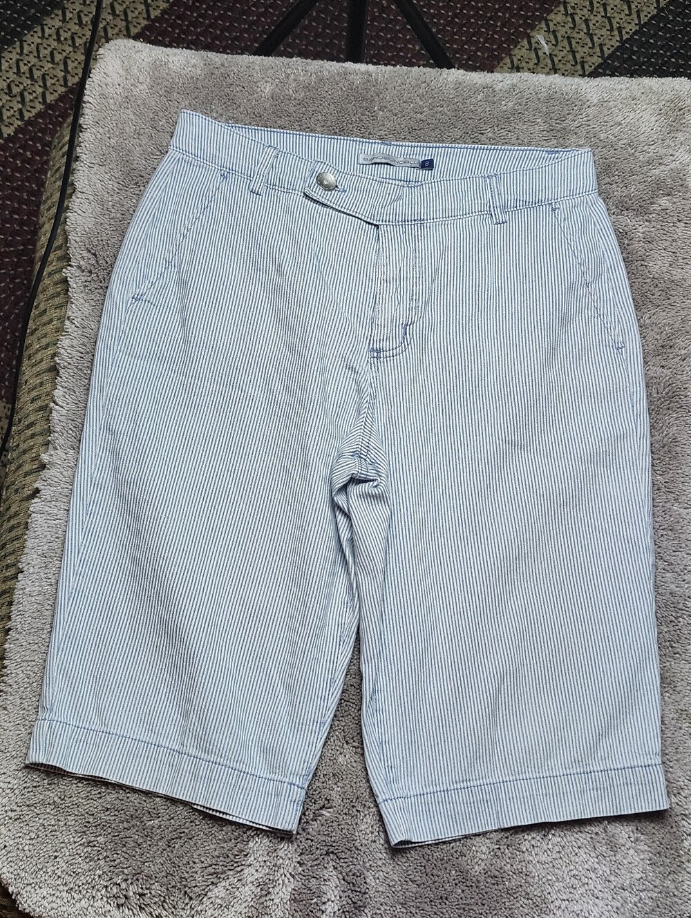 Bandolino Blu Light Blue Pinstripe Cotton Shorts